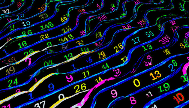 Neon Number Abstract Digital Background