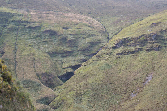 Typical mountainous landscape of the Vega de Pas mountains.