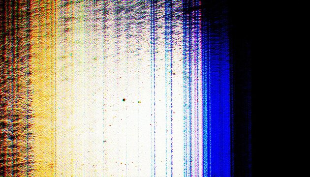 Abstract digital glitch art with vibrant color distortion and vertical scan lines
