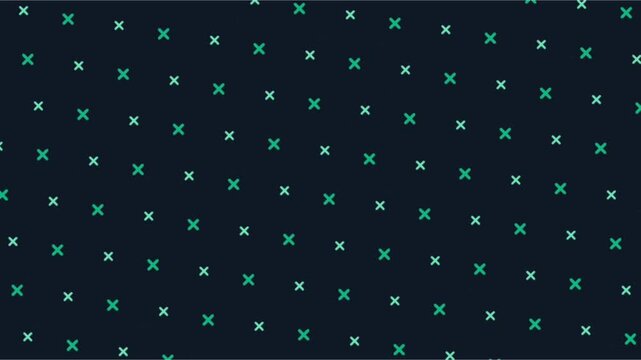 Green geometric cross loop, Dark abstract motion backdrop, Clean dynamic vector pattern