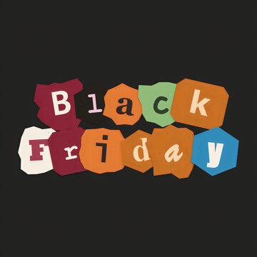 Colorful black friday text design
