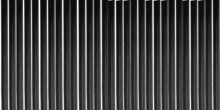 Seamless Black Vertical Ribbed Panel Texture Background .Black Metal Texture for Interior and Architecture Design. Perfect for modern interior mockups, industrial product background.