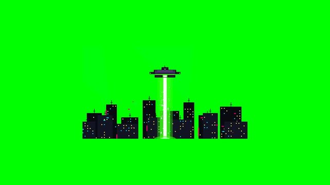 Pro Pixel Angular UFO Tractor Beam Activation Green Screen Loop