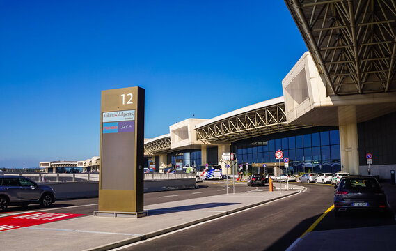 Malpensa, Italy - September 22, 2026: Terminal 1 of Malpensa Airport at Malpensa, Italy on September 22, 2026