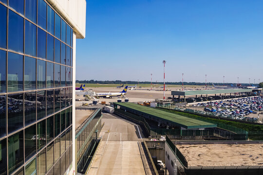 Malpensa, Italy - September 22, 2026: Terminal 1 of Malpensa Airport at Malpensa, Italy on September 22, 2026