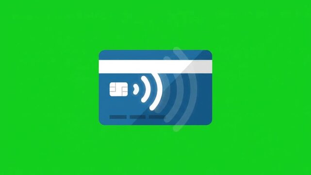 Animated credit card sliding into view and pulsing, ideal for digital payment, banking, finance, and ecommerce concepts