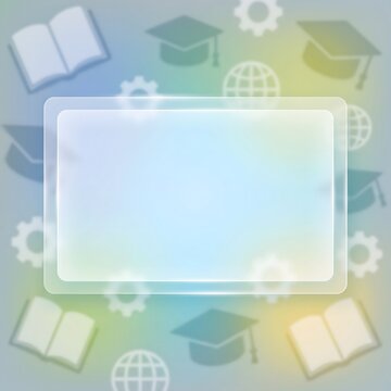 Glass frame for education and e-learning background