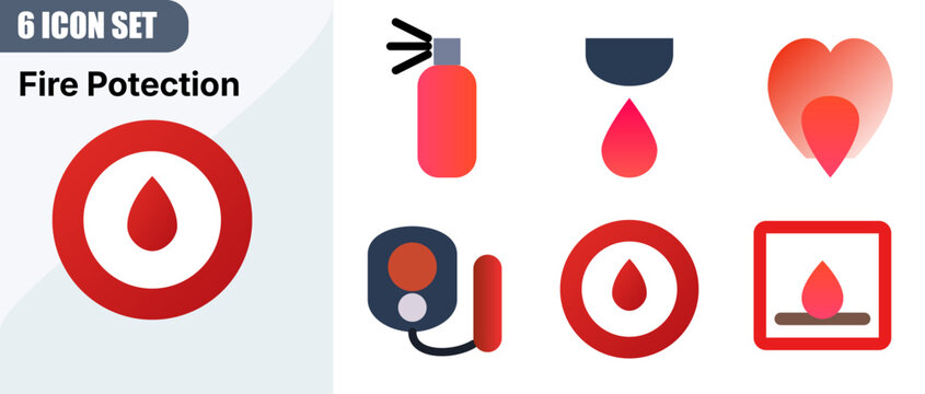 fire protection icon set 