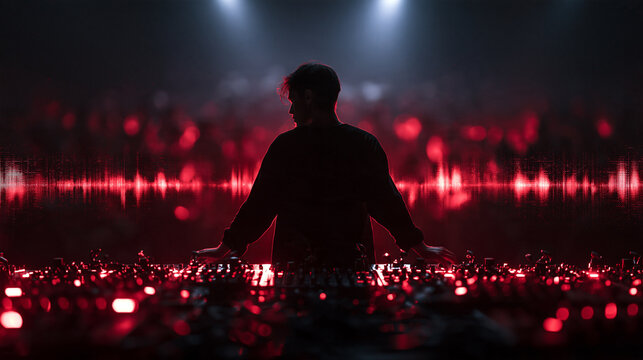 DJ Performing Electronic Music Set at Nightclub Concert