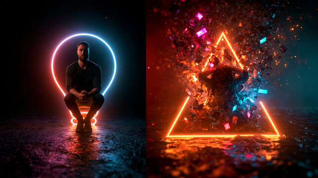 Mental Health Duality Showing Creativity and Burnout Concept