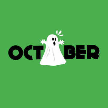 Ghost Halloween October Text