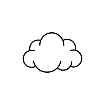 Simple Cloud Outline Icon | Weather Symbol Sky Element Line Art Vector