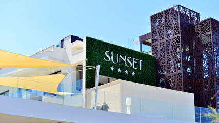Fototapeta premium Cefalu, Italy. 21 August 2026.Hotel Sunset. This an attractive destination in Sicily.