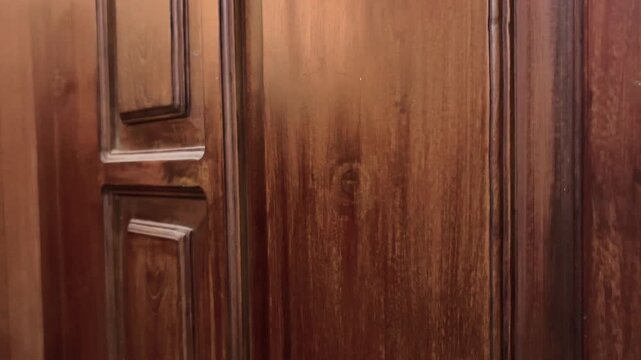 Close up of a woman hands knocking on the door