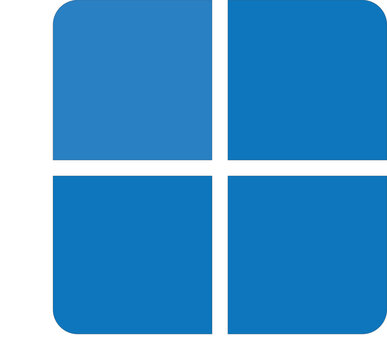 blue four square window icon with white cross and rounded corners