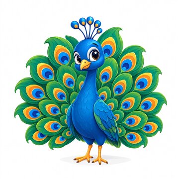 peacock on white background