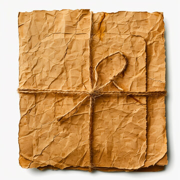Rustic kraft paper parcel tied with natural twine for eco friendly gift packaging and handmade branding