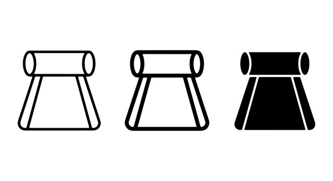Simple icon representing a cylindrical object with a wide base, possibly indicating a container or structural element.