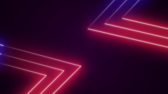 Glowing neon arrows abstract background with futuristic digital art design