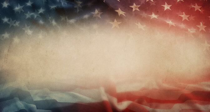 American flag on brown
