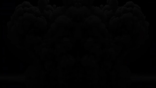 Red atomic mushroom cloud on black, anti-war seamless vj loop for peace campaigns and social awareness videos