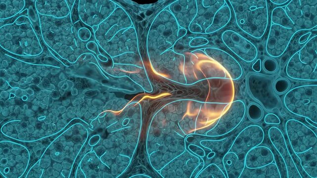 Atrial flutter conduction gap mapping in heart tissue for medical education and science illustration