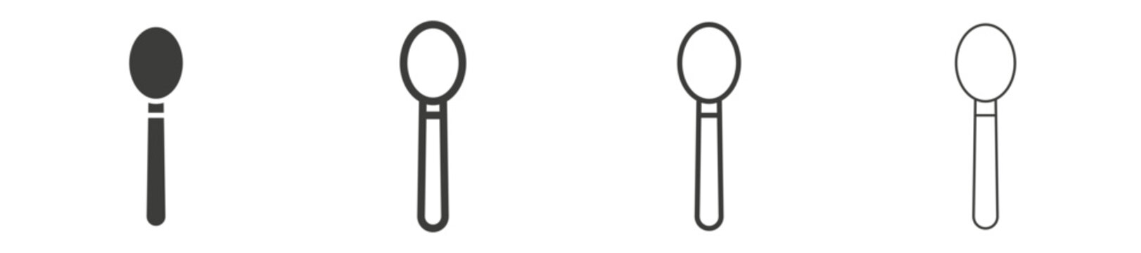 Spoon icon flat outline in black