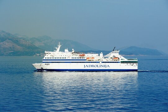 The ferry Jadrolinija - Dalmacija sailing into Dubrovnik