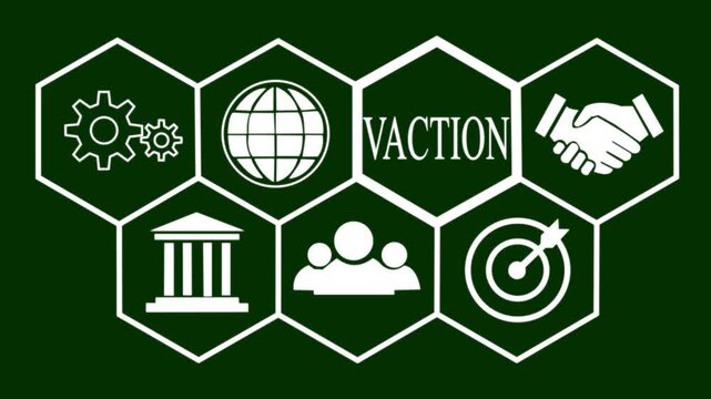 Businessman pressing a Business vaction News concept.on green background.HD video Animation ..