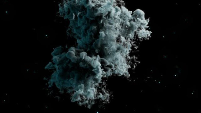 Blazing Blue Smoke Explosion with Bright Lightning Arcs, Glowing Energy and Particles on Dark Background, Powerful VFX for Logo Reveal, Gaming Intro, Sci Fi Titles and Video Openers