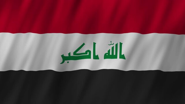 Iraq flag waving in the wind 4K animation background
