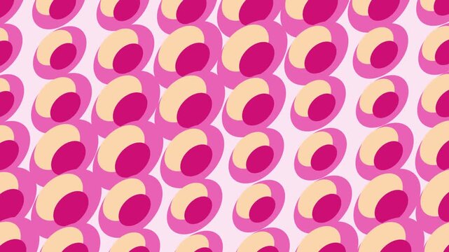 Repeating pattern of pink and cream organic oval shapes in a soft aesthetic abstract background geometric circles pink background cream color graphic design
