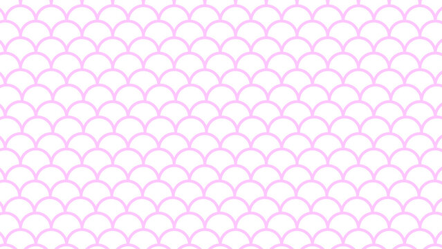 Seamless delicate fish scale pattern in soft pink color on white background with geometric background arabic design moroccan tile repeating pattern scallop texture decorative backdrop