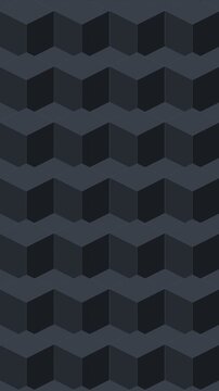 Charcoal isometric diagonal cube wave, a wave travelling diagonally across a field of cubes, seamless looping geometric background, vertical 9:16