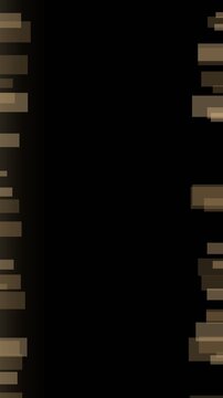Sepia edge wear overlay, worn sprocket damage creeping along the frame edges, seamless looping black background film texture for video editing, vertical 9:16