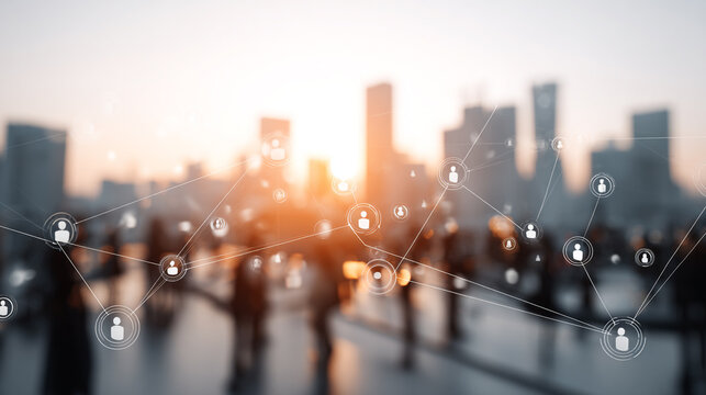 Smart digital Innovation city with connection network reciprocity over the city of future smart wireless digital city and social media networking systems that connects people with in city