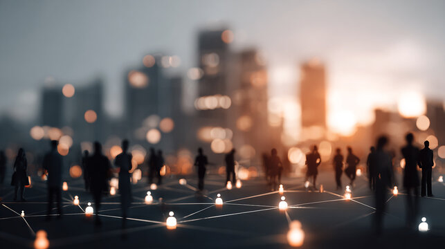 Smart digital Innovation city with connection network reciprocity over the city of future smart wireless digital city and social media networking systems that connects people with in city