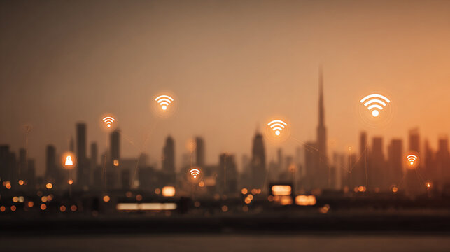 Smart digital Innovation city with connection network reciprocity over the city of future smart wireless digital city and social media networking systems that connects people with in city