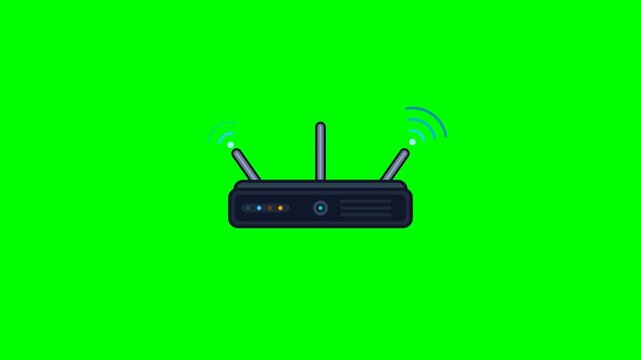 Modern wireless router broadcasting data signal