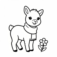 Obraz premium Baby Llama with a Scarf
