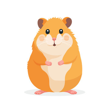 Clean 2D flat vector depiction of a Hamster, designed in minimalist modern style with white background.