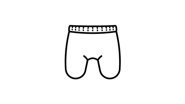 Athletic compression shorts icon black outline for active fitness training