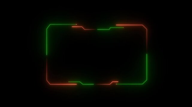  frames green and red user interface elements design modern technology futuristic control panel screen digital hologram. abstract tech sci  hologram frame.4k