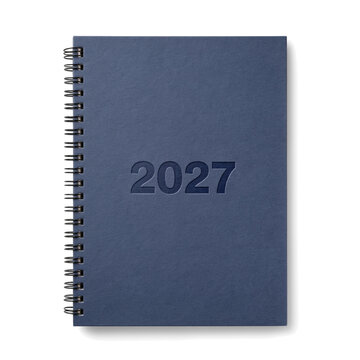 Navy spiral bound planner embossed with 2027