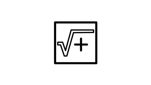 Square root plus sign mathematical icon for educational math interface
