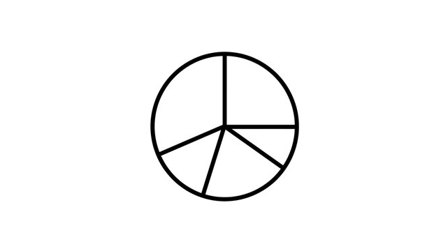Pie chart diagram icon for data analysis and segment representation