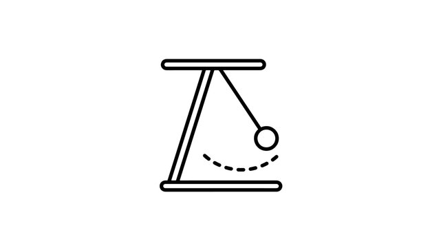 Newton's cradle kinetic energy demonstration for physics concept