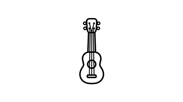 Small wooden acoustic ukulele string instrument isolated on white design