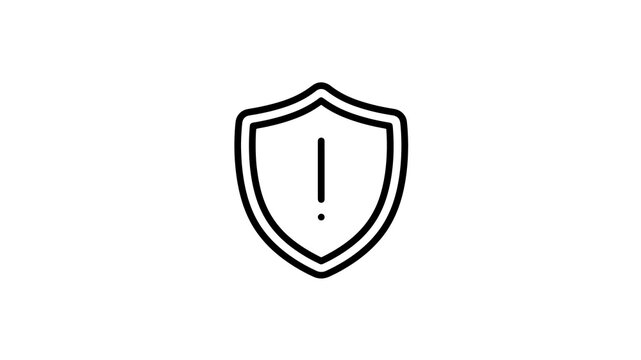 Security shield alert icon for cyber protection and safety warnings
