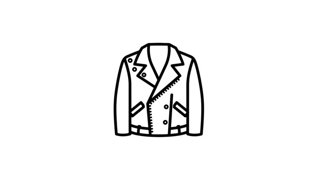 Motorcycle leather jacket outline for fashion and rebellious style concepts